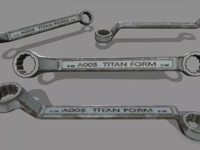 wrench metal handle Low-poly 3D model