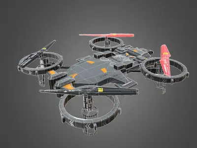 QUADCOPTER drone Low-poly 3D model