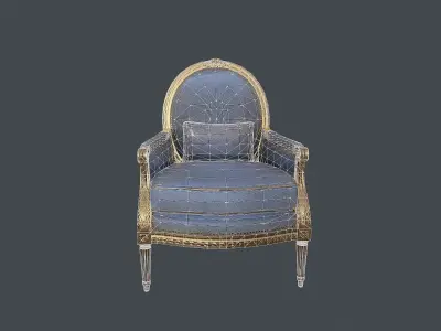 Vintage Chair Low-poly 3D model