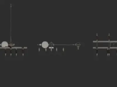 Modular Electricity Poles - Game Ready 3D Model Pack Low-poly 3D model