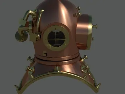 Galeazzi diving helmet Low-poly 3D model