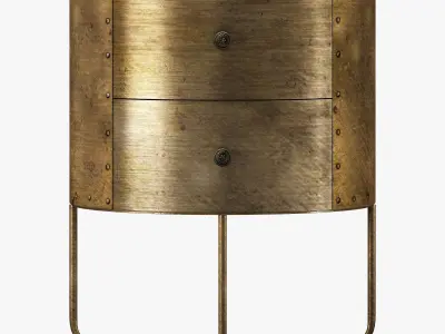 de eekhoorn glossy rond kastje metal antique brass 3D model