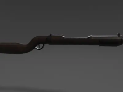 Stylized handcannon Low-poly 3D model