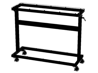 Aluminum Stand Up Desk Two Shelf 3D model