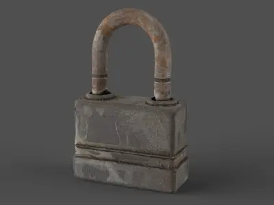 Old metal Lock Low-poly 3D model
