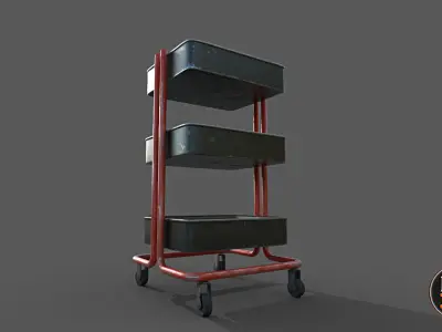 Tool trolley Version 1 Low-poly 3D model