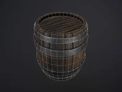 wood barrel 3D model purchase