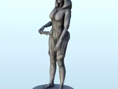 humanoid alien warrior with sword 11 - Future Sci-Fi SF Pos 3D print model