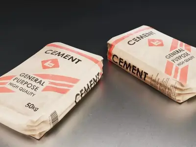 Cement Bag Stack 3D Model Low-poly 3D model