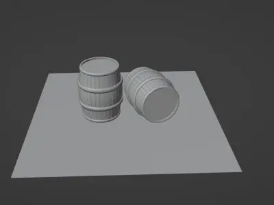 Special Wooden Barrel Low-poly 3D model