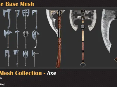 300 Weapons Base Mesh Bundle   3D model