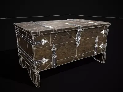 Iron Bound Trunk Low-poly 3D model