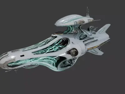 Alien Bio-Mechanical Spaceship Speeder 3D model