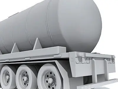 Detailed no texture Tanker Trailer 13 3D model
