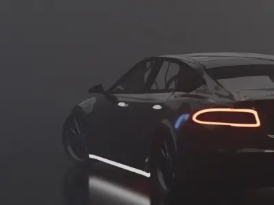 TESLA MODEL S PLAID car with lights Free 3D model
