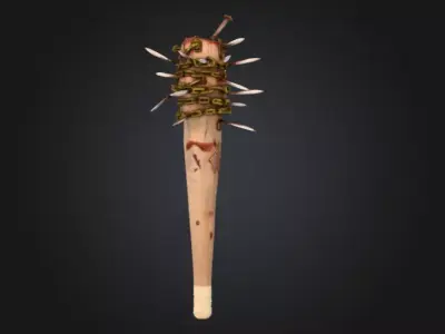 Spiked Fury Bat Low-poly 3D model