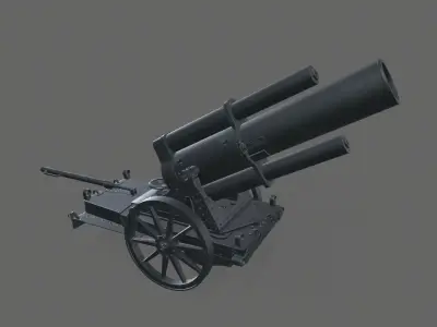 Schwerer Minenwerfer 25 cm Low-poly 3D model
