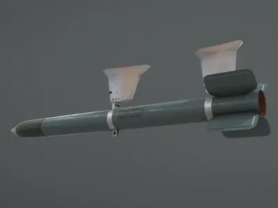 US Rocket HVAR Low-poly 3D model