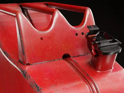 Red gasoline canister Low-poly 3D model