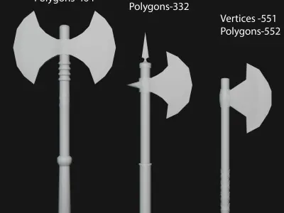 LowPoly Medieval Weapons Pack Low-poly 3D model