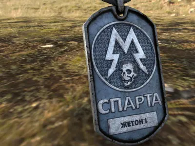 Metro 2033 Sparta Dog-Tag Low-poly 3D model