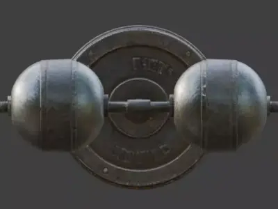 Vintage Circus Strongman Heavy Barbell 3D Model Free low-poly 3D model