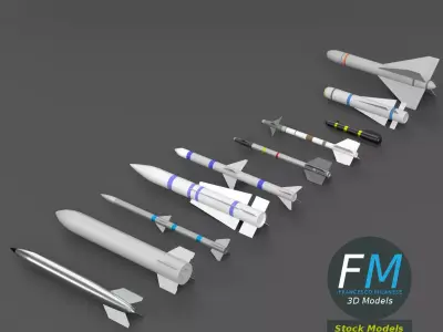 Missiles and bombs collection 3D model