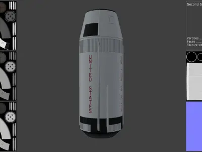 Saturn V Launch Vehicle with Apollo Spacecraft and Launch Tower 3D model