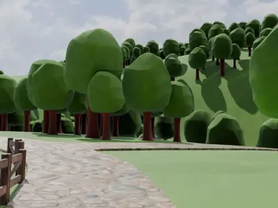 Charming Windmill Village 3D model