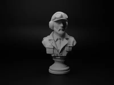 Helicopter Pilot Bust Chess 3D print model buy