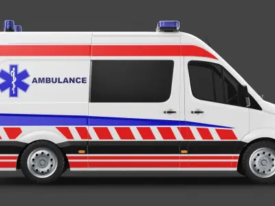 Detailed Ambulance Car 3D model