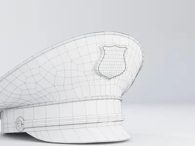 Police Cap Free low-poly 3D model