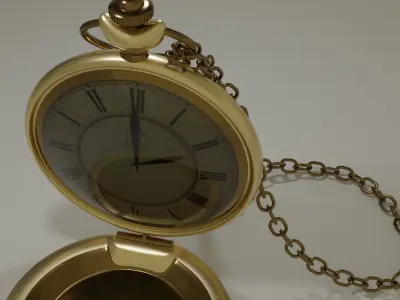 Antique golden Pocket Watch 3D model