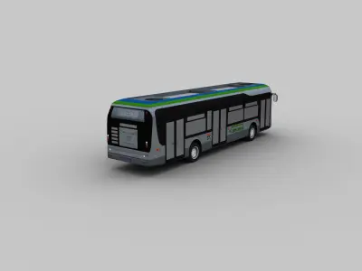 Electric Bus Lowpoly 4 Low-poly 3D model