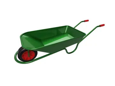 Wheelbarrow Low-poly 3D model 5