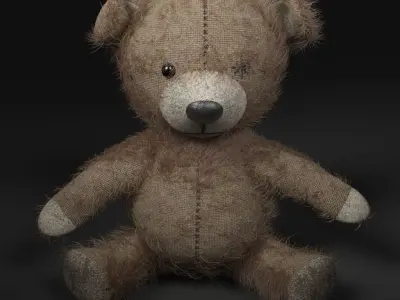 Worn Teddy Bear Low-poly 3D model