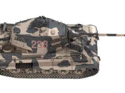 Tiger II German Tank Low-poly 3D model