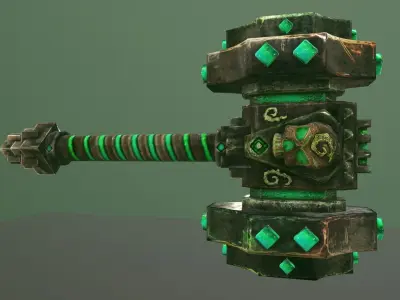 hammer undead Low-poly 3D model