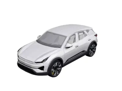 Polestar 2025 Low Poly Electric Sedan Vehicle Model Low-poly 3D model