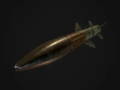 Projectile game ready model military missile Low-poly 3D model