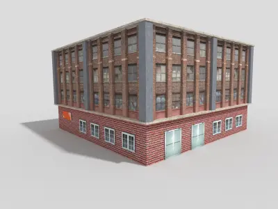 Industrial Building Low-poly 3D model shop