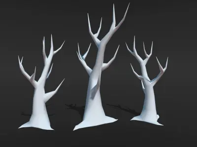  Hand Painted Dead Tree Low Poly Low-poly 3D model