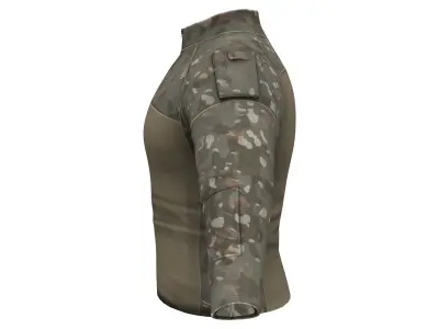 Men Military Outdoor Fitness Camo T-Shirt Low-poly 3D model