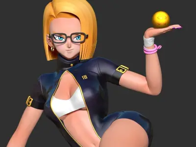 Android 18 - Poker girl part 2 3D print model