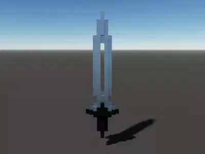 Sword in voxel graphic Free low-poly 3D model