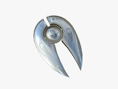 Alien Spaceship UFO I02 Aluminum - Sci Fi Spacecraft Design Low-poly 3D model