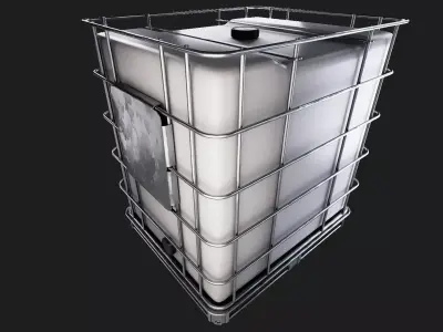 Flow Bin 1000 liter reinforced tank for water and liquid Low-poly 3D model