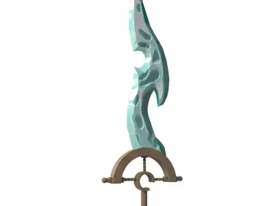Stylized sea sword Free low-poly 3D model