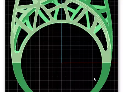 3 part bypass gold ring 3D print model