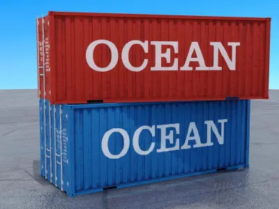 Container shipping Low-poly 3D model 5